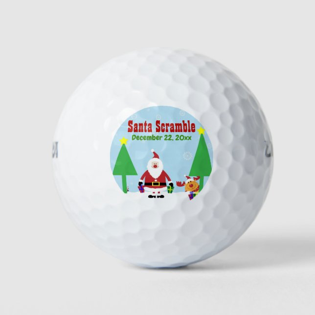 Balles De Golf Tournoi personnalisé de Noël de père Noël (Devant)