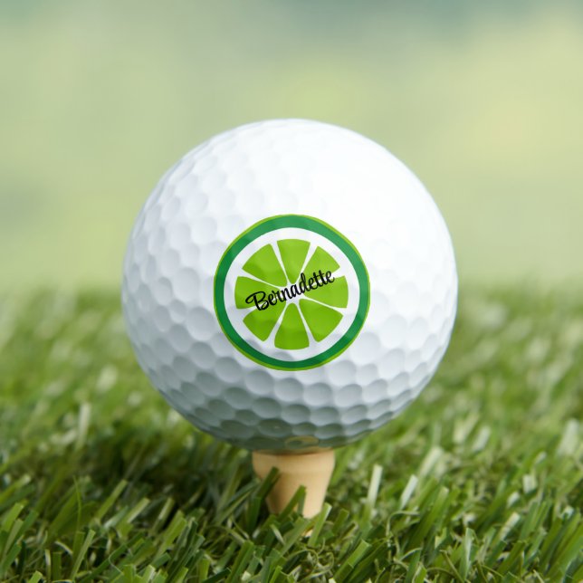 Balles De Golf Tranches de chaux sur Citrus blanc été personnalis (T-shirt Insitu)