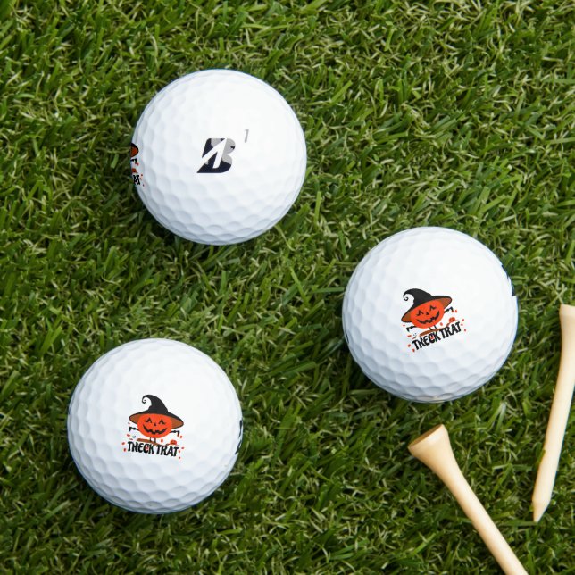 Balles De Golf Treck Trat Citrouille Sourire (Herbe in situ)