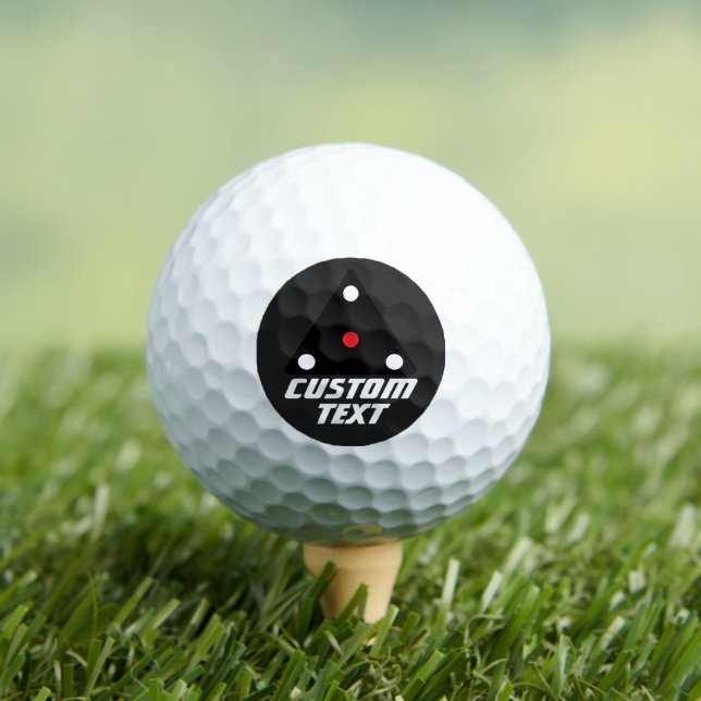 Balles De Golf Triangle noir moderne UFO avec votre nom (T-shirt Insitu)