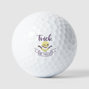 Balles De Golf Trick ou treat crâne os croisés ruban Halloween T