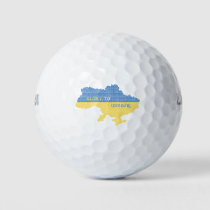 Balles De Golf Tricot Ukraine texte de la carte d'Etat Gloire à l