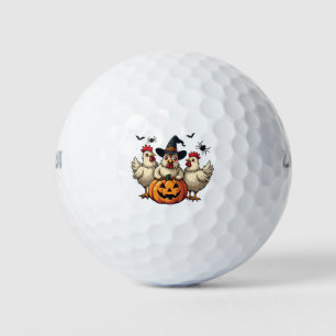 Balles De Golf Trois Éffrayant Halloween Poulet Farmer Chaud d'au