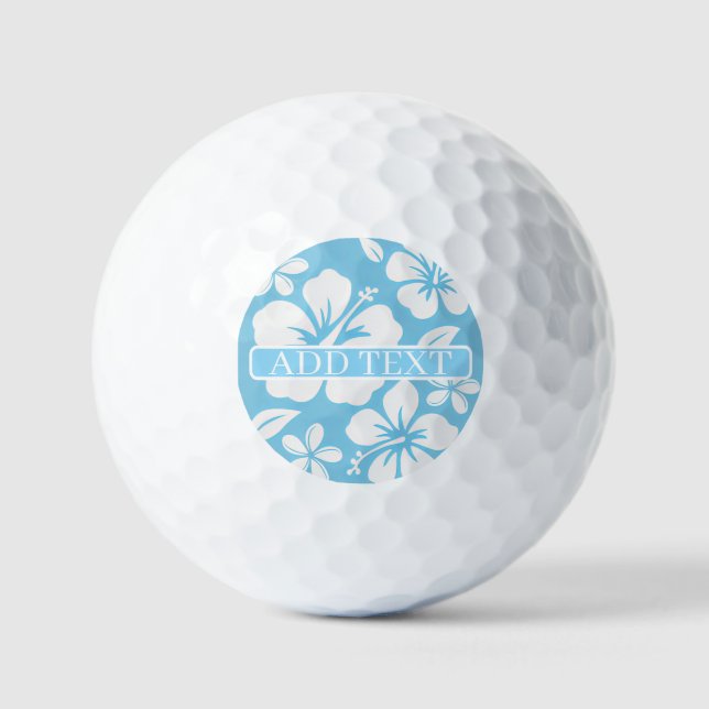 Balles De Golf Tropical Blue Beach FLowers (Recto)