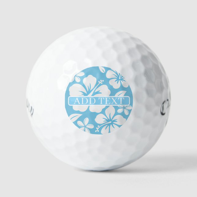 Balles De Golf Tropical Blue Beach FLowers (Recto)