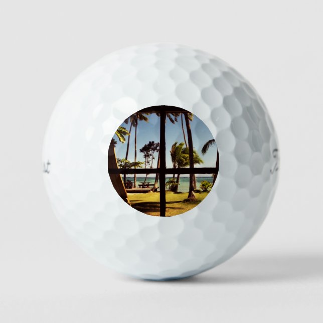 Balles De Golf Tropical Fiji Beach Scene tpv1 gbcnm (Recto)