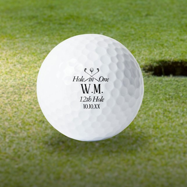 Balles De Golf Trou monographique personnalisé en un (Personalized Monogram Hole in One Golf Balls)