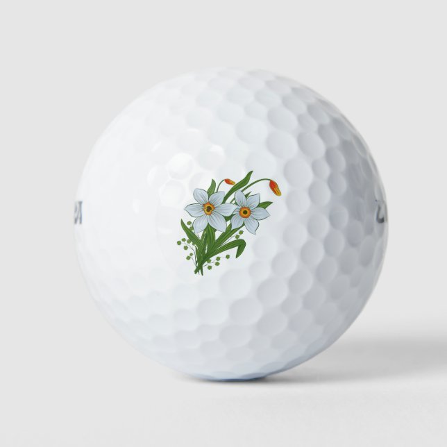 Balles De Golf Tulipes et jonquilles Fleurs (Devant)