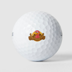 Balles De Golf Turkey Thanksgiving ou Christmas Cartoon Character