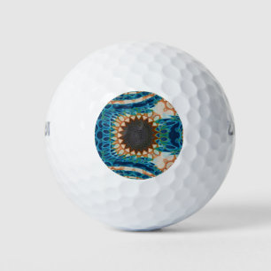 Balles De Golf Turquoise Gold Sun Southwestern Art