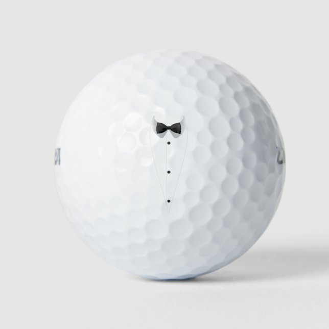 Balles De Golf Tuxedo avec Bowtie pour Mariages (Devant)