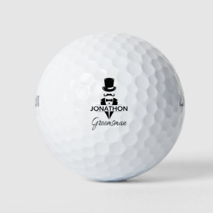Balles De Golf Tuxedo Top Chapeau Monogramme Groomsman