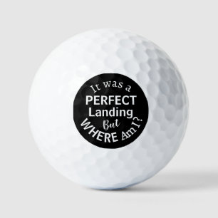 Balles De Golf Typographie blanche moderne Drôle perdu Humour bal
