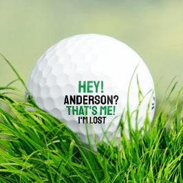 Balles De Golf Typographie noire verte Funst Lost Golf Ball