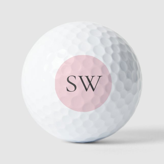 Balles De Golf Typographie simple rose et gris (Recto)