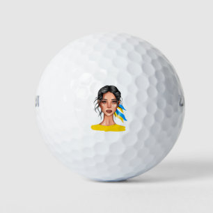 Balles De Golf Ukir Stop War Cheveux noirs