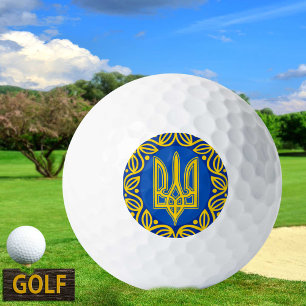 Balles De Golf Ukraine, drapeau, Coat of Arms, Ukrainian Tryzub