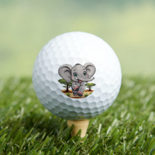 Balles De Golf Un bébé éléphant qui sonne heureux dans la savane