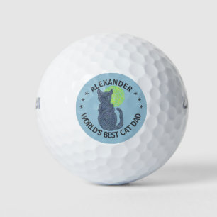 Balles De Golf Un Chat Noir Et L'Amoureux des chats Lune Drôle Ch