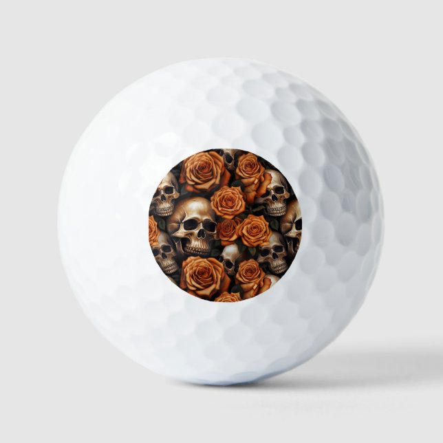 Balles De Golf Un crâne et une série Rose 9 (Recto)