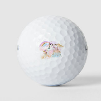 Balles De Golf Unicorn Clipart Rainbow Fairytale