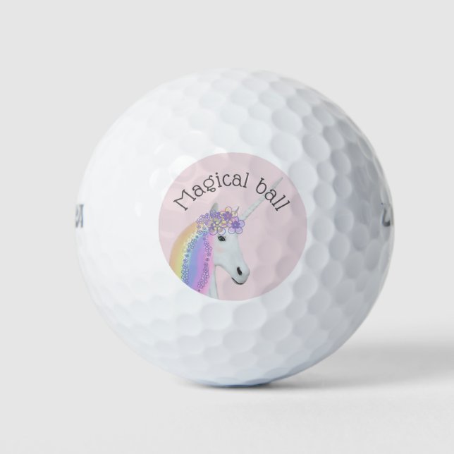 Balles De Golf Unicorn Rose Magical Women's Golf Balls (Devant)