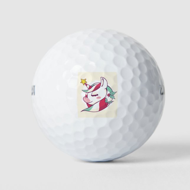 Balles De Golf Unicorne de Noël (Devant)