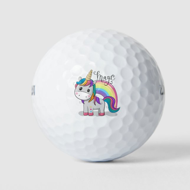 Balles De Golf Unicorne mignonne aux yeux grands (Devant)