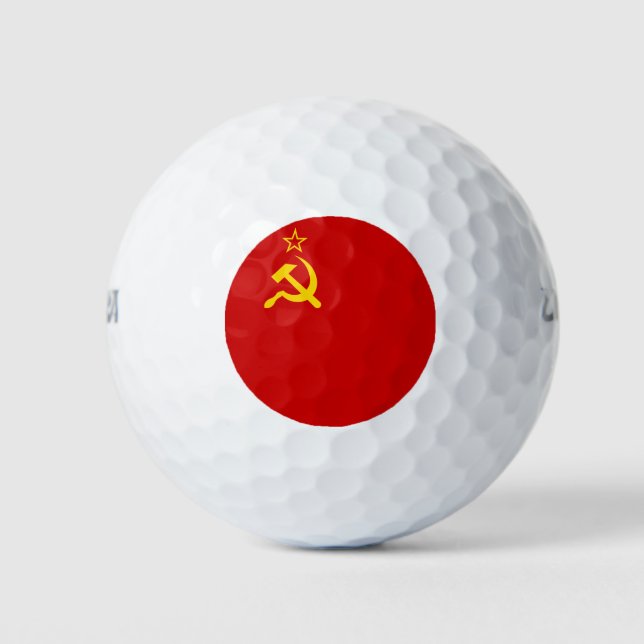 Balles De Golf URSS Union soviétique Drapeau faucon communiste fa (Devant)