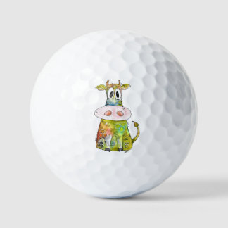 Balles De Golf Vache blanche couleur blanc mignon