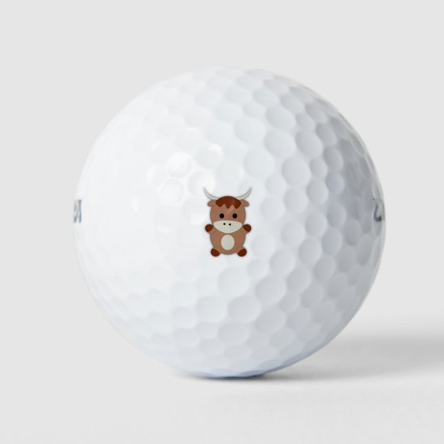 Balles De Golf Vache Brown mignonne (Devant)