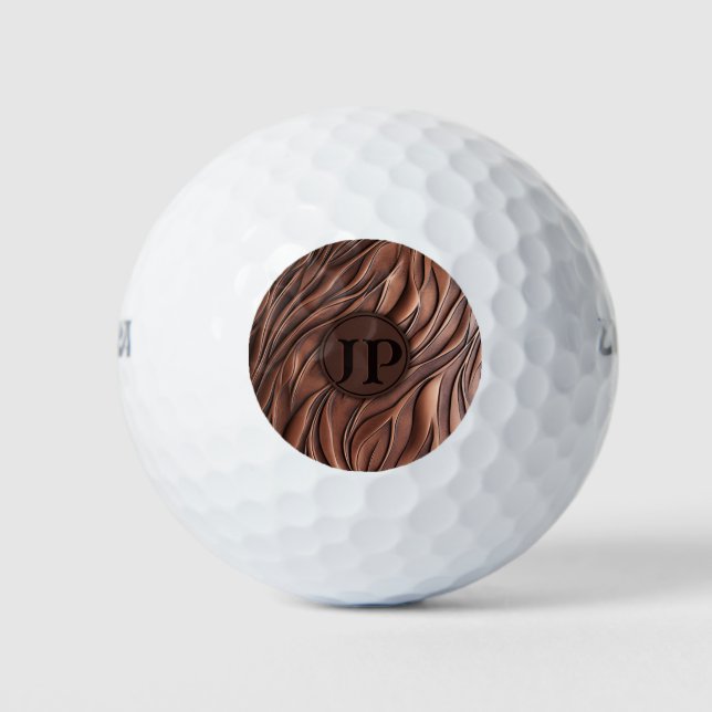Balles De Golf Vague en cuivre métallique 3D personnalisée (Devant)