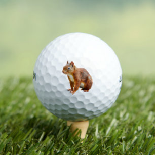 Balles De Golf Véritable Écureuil Roux Mignon-Stylisé