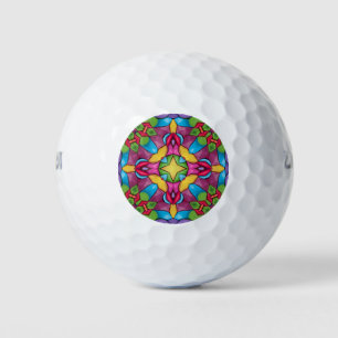 Balles De Golf Verre Vintage pourpre Kaleidoscope