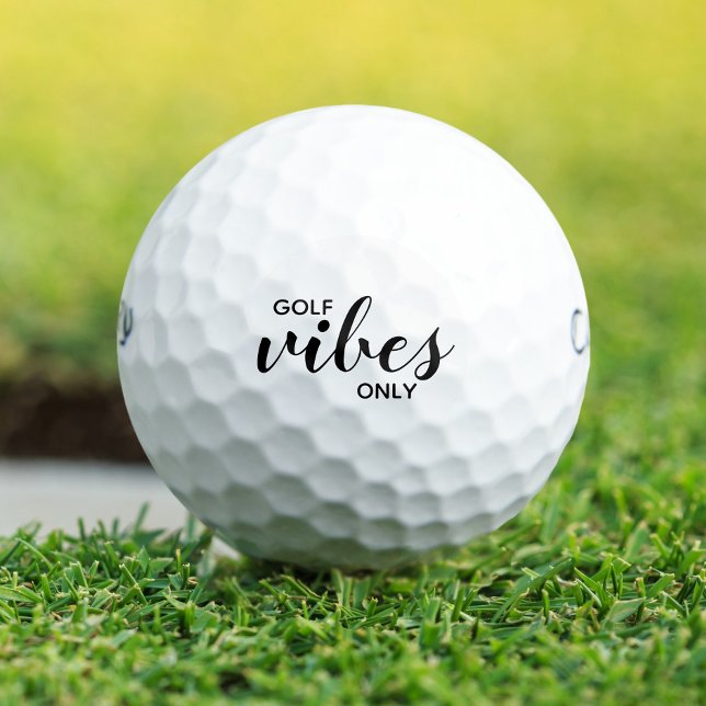 Balles De Golf Vibes de golf mignonnes Seulement Golfeur Citation (Cute Golf Vibes Only Golfing Golfer Quote Black Golf Balls)