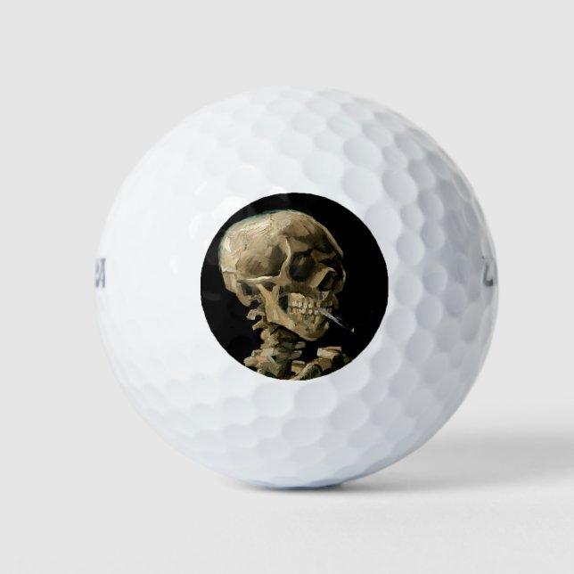 Balles De Golf Vincent van Gogh - Crâne avec cigarette brûlante (Devant)