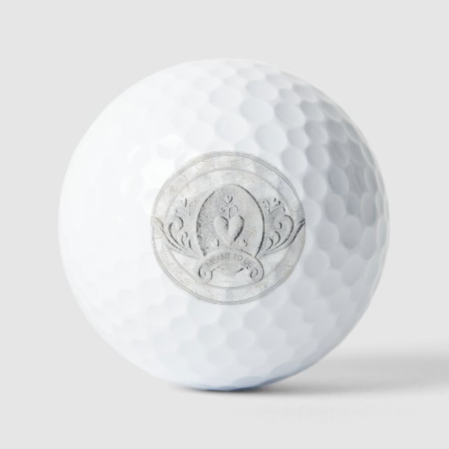 Balles De Golf Vintage Coeur Embossé Emblem Groom et cadeau de ma (Recto)