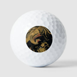 Balles De Golf Vintage Phoenix Gold Black Bird japonais