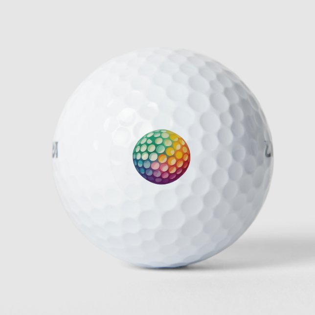 Balles De Golf Violet jaune rose vert Conçu (Devant)