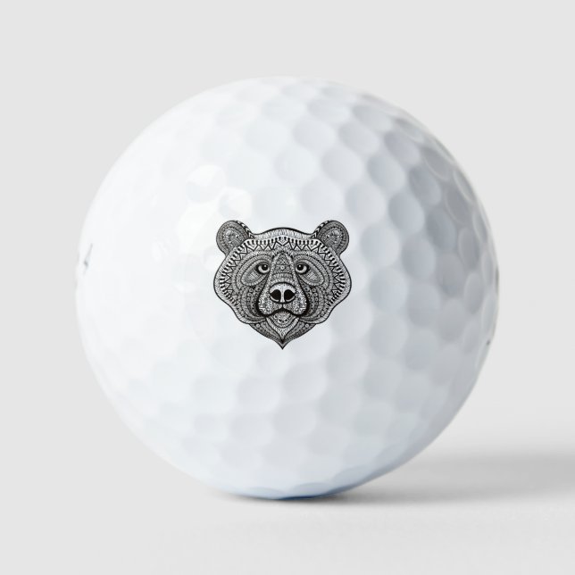 Balles De Golf Visage de l'ours inspiré (Devant)