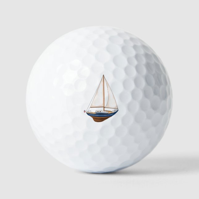 Balles De Golf Voile lisse Nautical Coastal Preppy (Recto)