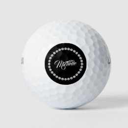Balles De Golf Votre nom / Illustration du cercle de diamants