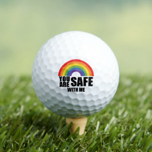 Balles De Golf Vous Êtes En Sécurité Avec Moi LGBTQ Rainbow Pride