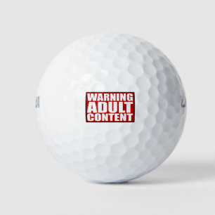 Balles De Golf Warning adult content filling sign red