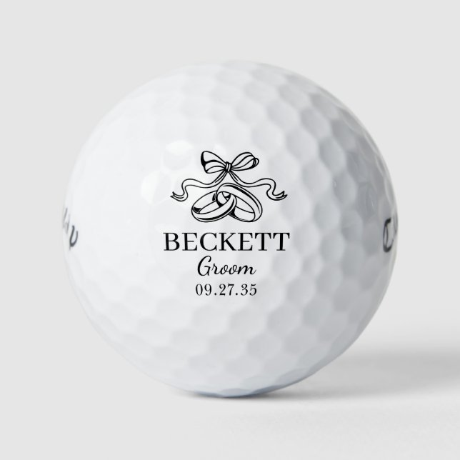 Balles De Golf Wedding Rings Groom (Devant)