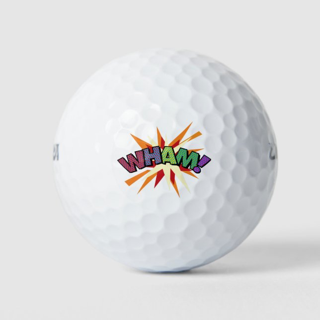 Balles De Golf WHAM Fun Retro Comic Book Pop Art (Devant)
