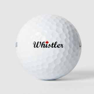 Balles De Golf Whistler Canada Script Texte Petite feuille d'érab