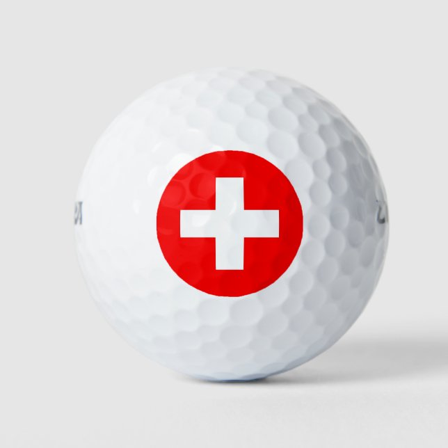 Balles De Golf Wilson Golf Ball avec drapeau de la Suisse (Devant)
