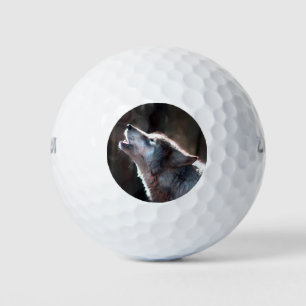 Balles De Golf Wolf Howling Loup solitaire