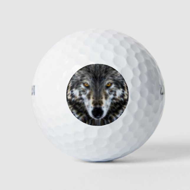Balles De Golf Wolf Woodland Portrait inspirant (Devant)